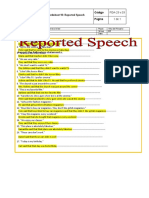 Worksheet 10: Reported Speech