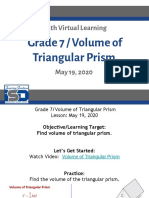 Math Virtual Learning: Grade 7 / Volume of Triangular Prism