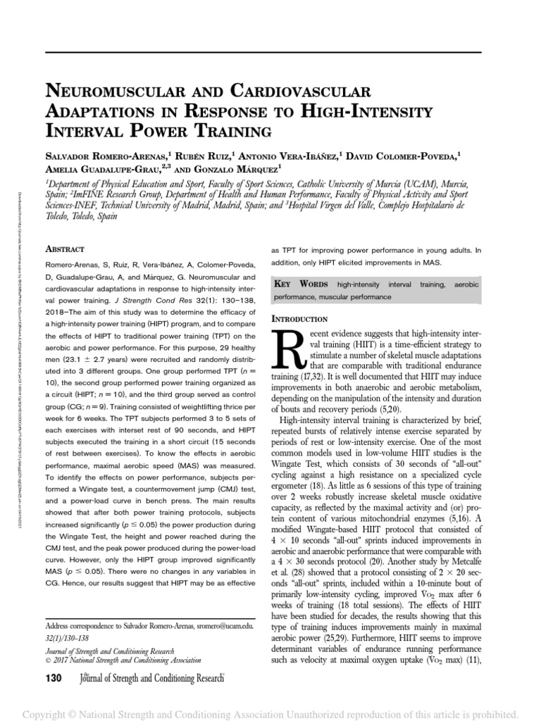 Neuromuscular and Cardiovascular Adaptations In.16 | PDF | High ...