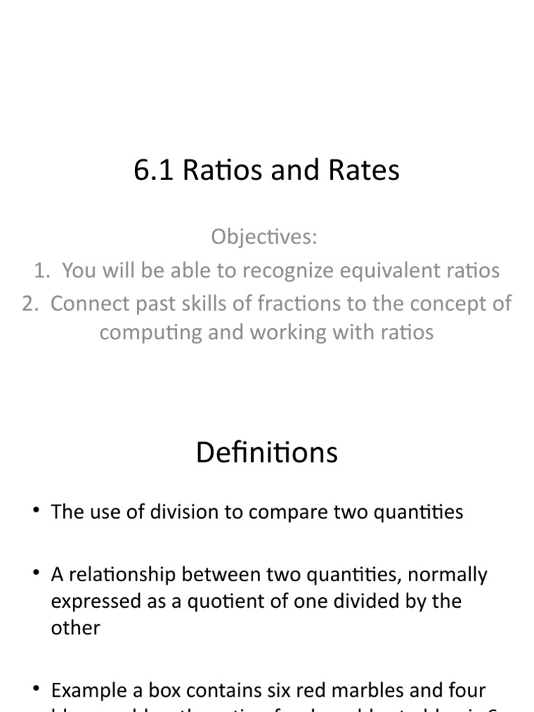Understanding Ratios and Rates | PDF