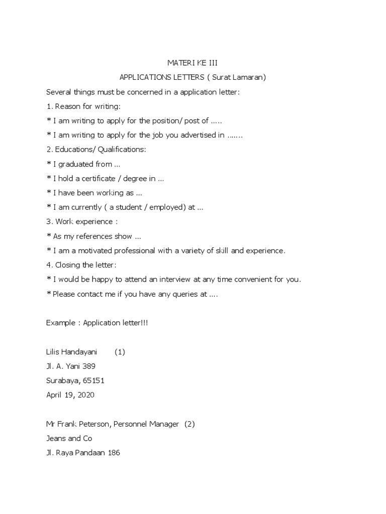 Download 68+ Contoh Surat Lamaran Kerja Vacancy Apika Plaza Terbaik Dan Terbaru