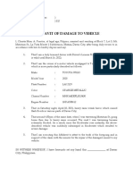 Affidavit of Damage To Vehicle