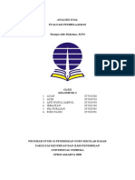 Tugas Kelompok Mata Kuliah Evaluasi Pembelajaran