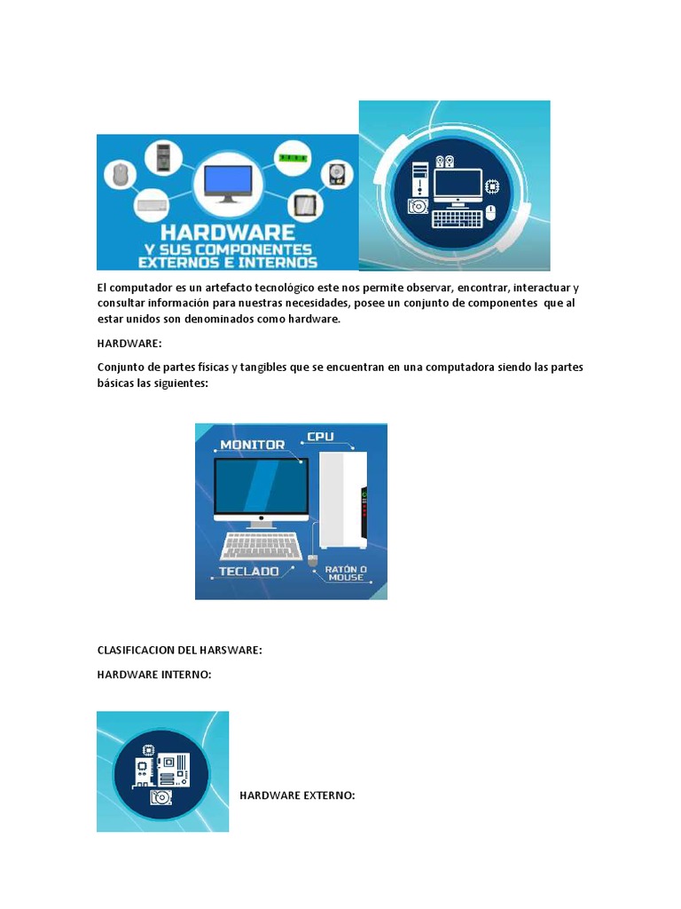 Componentes Esenciales del Hardware Informático | PDF | Hardware de la ...