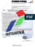 Surat Panggilan Test Calon Karyawan (I) PT Pertamina (Persero)