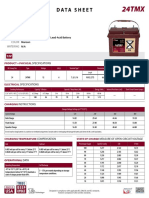 Data Sheet: 24TMX With POD Vent 12 Polypropylene Inches (MM) Deep-Cycle Flooded/Wet Lead-Acid Battery Maroon N/A