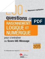 200 Questions de Raisonnement Logique Et Numérique Pour Sentraîner Au Score IAE-Message 2015 by Collectif (Z-lib.org)