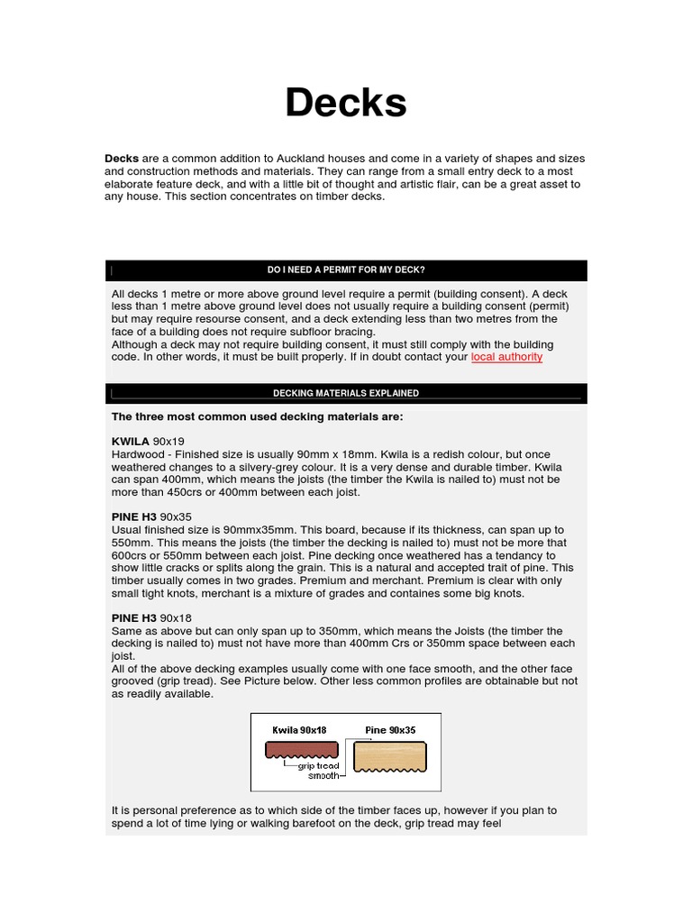 Timber Decking Construction Guide | PDF | Lumber | Deck (Ship)