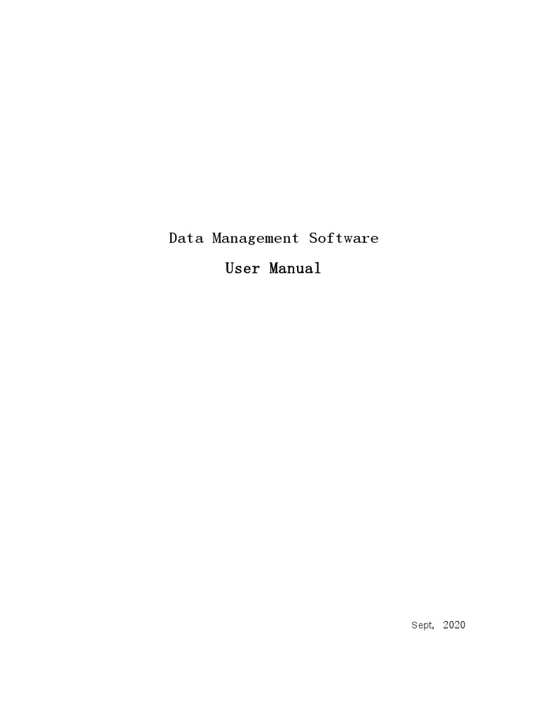 Data Management Software User Manual | PDF | Microsoft Excel | Databases