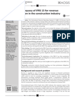 The Adequacy of IFRS 15 for Revenue Recognition in the Construction Industry