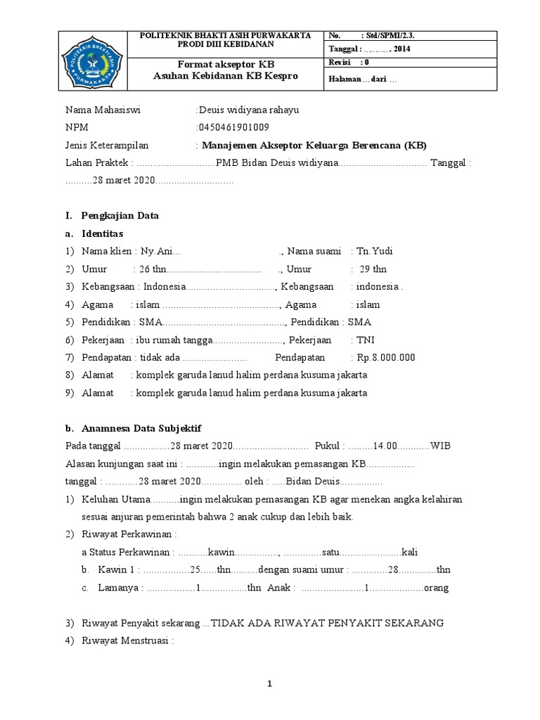 Manajemen Akseptor KB di Kebidanan | PDF | Kesehatan Holistik