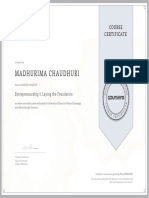 Madhurima Chaudhuri: Course Certificate