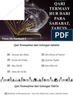 Para Qari Yang Termasyhur Dari para Sahabat, Tabi'in, Dan Tabi'Ut Tabi'In