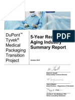 Dupont Tyvek Medical Packaging Transition Project: 5-Year Real-Time Aging Industry Summary Report