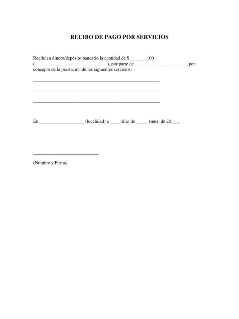 Recibo de Pago Por Servicios | PDF