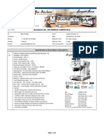 Quotation No. AR-HORECA-130055-R1A: Specification & Description of Quotation