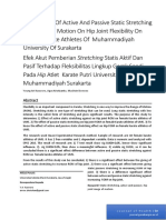 Acute Effect Of Active And Passive Static Stretching On Range Of Motion On Hip Joint Flexibility On Female Karate Athletes Of Muhammadiyah University Of Surakarta