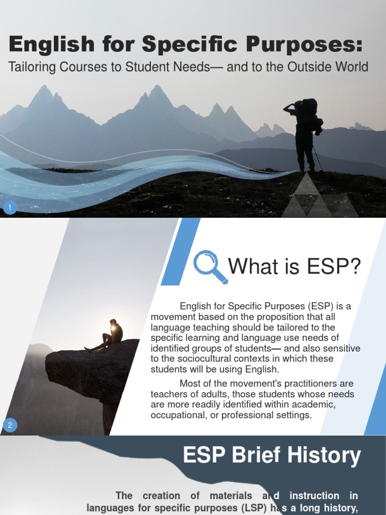 Overview of English for Specific Purposes | PDF | English As A Second ...