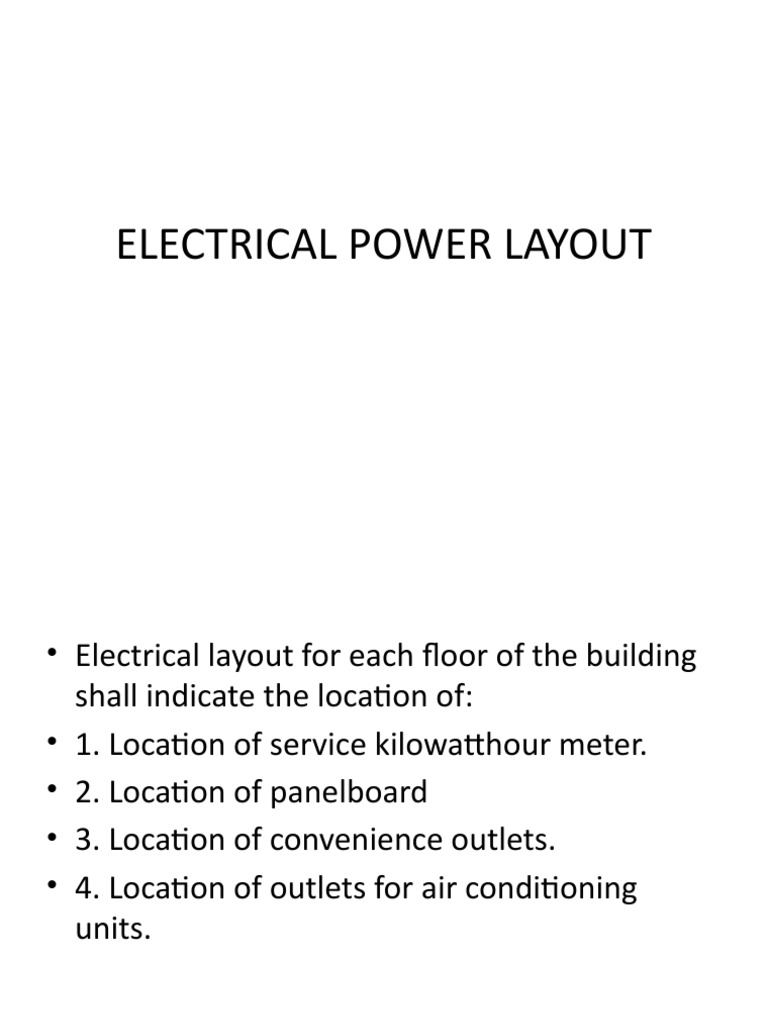 ELECTRICAL LIGHTING AND POWER LAYOUT PART 2pptx | PDF | Ac Power Plugs ...