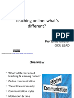 Teaching Online: What's Different?: Prof Linda Creanor Gcu Lead