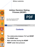 Military Decision Making Process (MDMP) : Cpt. Assist. Prof. Phd. Alin CÎRDEI