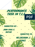 Performance Task in T.L.E.: Ms - Lheavan J. Cruz