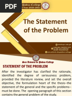 Statement of The Problem | PDF | Question | Qualitative Research