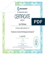 Feliciano Certificate