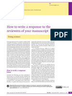 How To Write A Response To The Reviewers of Your Manuscript: Doing Science