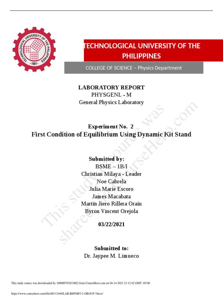 This Study Resource Was: Technological University of The Philippines ...