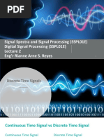 Signal Spectra and Signal Processing (SSPL01E) Digital Signal Processing (SSPL01E) Eng'r Rianne Arne S. Reyes