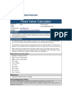 Feed Value Calculator: Tool Version: Author: Last Updated: Contact Email: Website: Extension Team