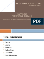 Introduction To Business Law: Principles of Insurance