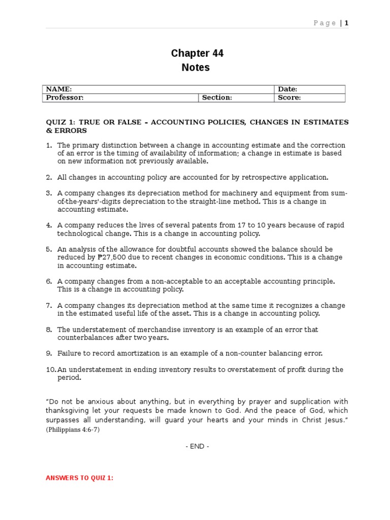 Notes: Name: Date: Professor: Section: Score | PDF | Debits And Credits ...