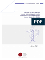 Informe Sobre La Gestión de La COVID-19 Por El Gobierno de Navarra