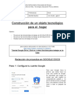 1°ero Educación Tecnológica Construcción de Un Objeto Tecnológico para El Hogar Guía N°4