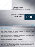ISO 9001-2015 Eski Versiyondan Farklılık M.öztürk-08.06.2016