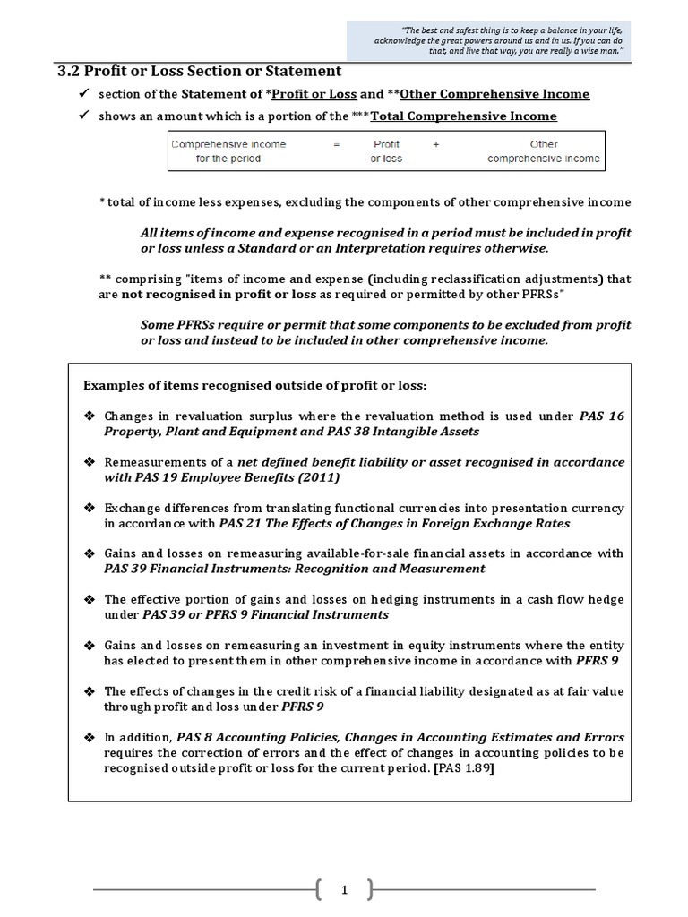 Profit or Loss Statement Overview | PDF | Cost Of Goods Sold | Depreciation