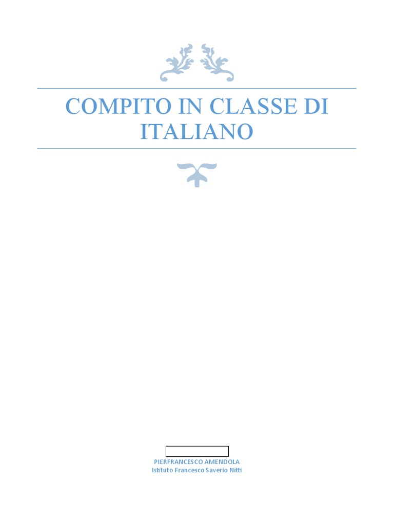 Compito in Classe Di Italiano | PDF