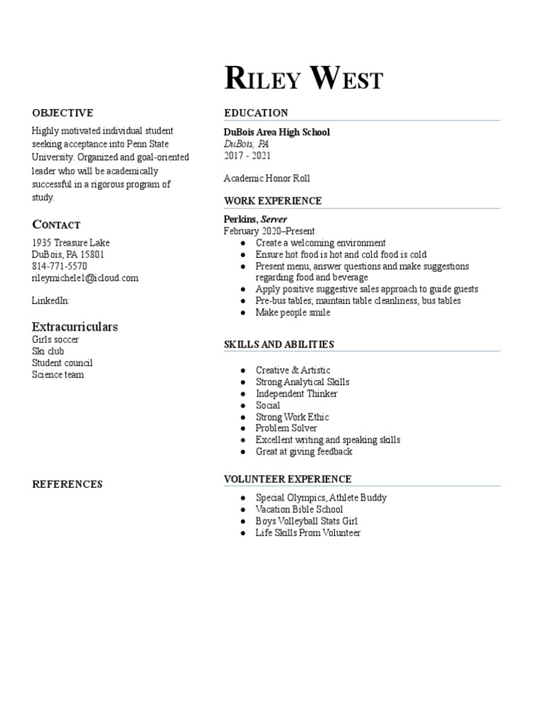 Riley West - 2021example | PDF