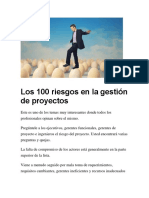 Los 100 Riesgos en La Gestion de Proyect