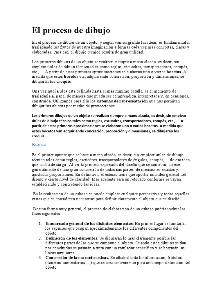 El Proceso De Dibujo Pdf Dibujo Dibujo Técnico