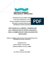 Efectividad de La Limpieza Y Desinfección Del Laringoscopio en Centro Quirúrgico para La Disminución de Complicaciones Por Infecciones