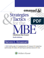 Strategies and Tactics For The MBE (Strategies & Tactics For The MBE Book 1 978-1454873129