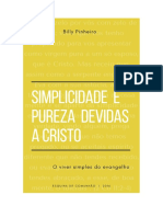 Simplicidade e Pureza Devidas A Cristo - Billy Pinheiro
