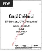 Compal Confidential: Diner Braswell M/B LA-D704P Schematics Document