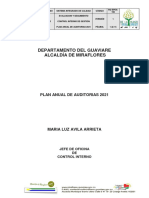 Plan Anual de Auditorias 2021 y Cronograma