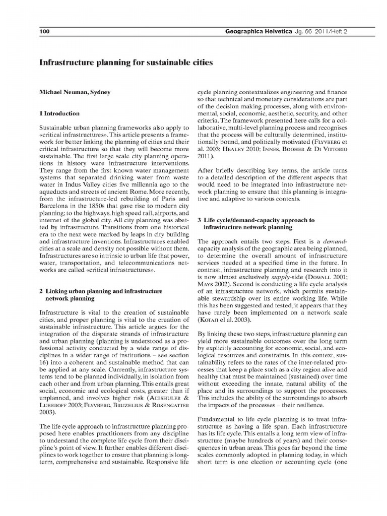 Sustainable Urban Infrastructure Planning | PDF | Infrastructure ...