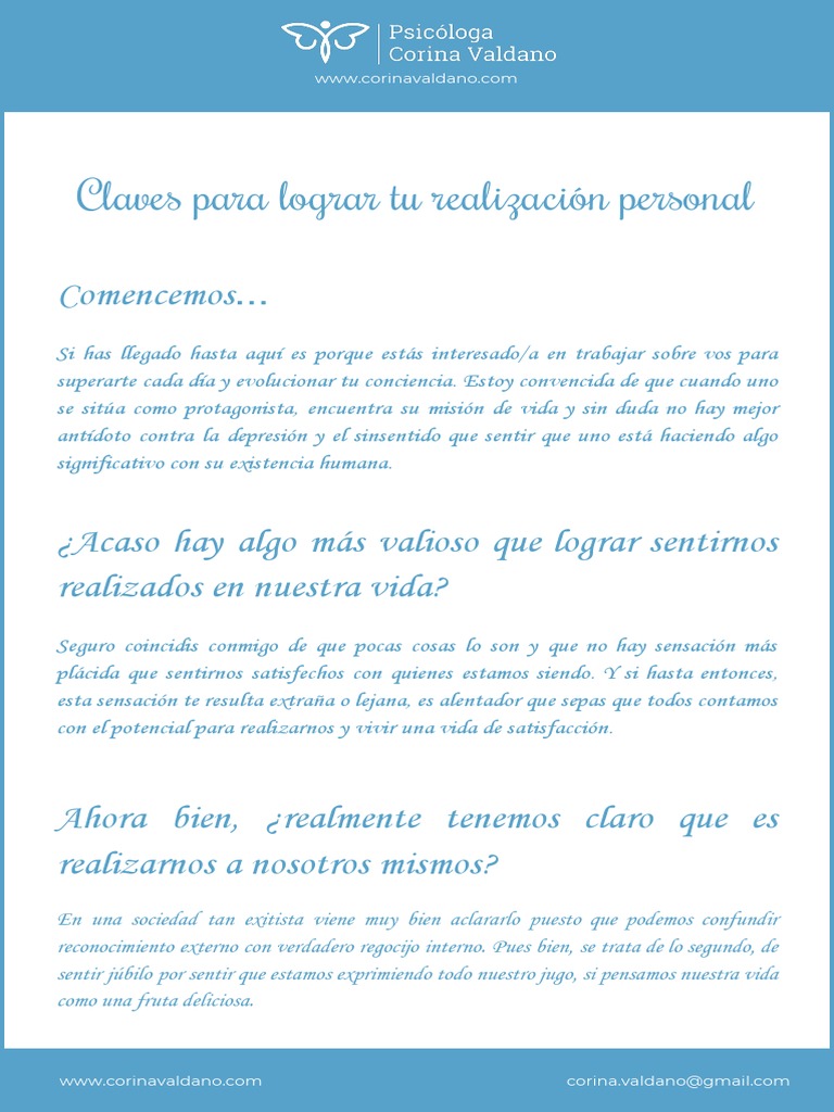 Claves para tu realización personal | PDF | Felicidad | Vida