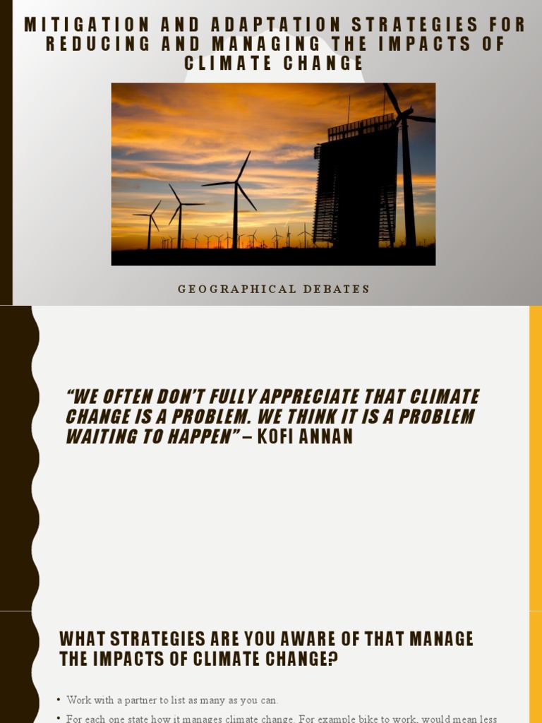 Climate Change Mitigation & Adaptation Strategies | PDF | Climate ...